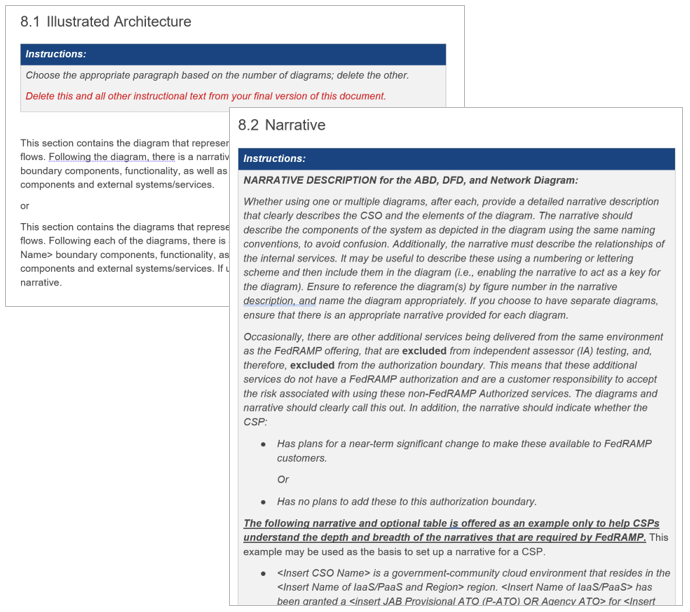 Screenshot of the authorization boundary information in the FedRAMP SSP template.