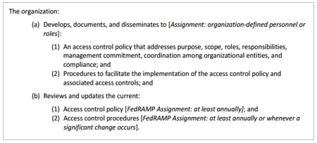 Screenshot of an SSP template security control description.